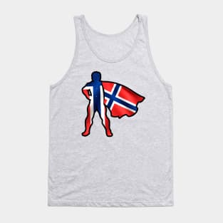 Norway Hero Wearing Cape of Norway Flag Brave and Hope Tank Top